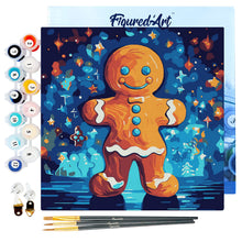 Load image into Gallery viewer, Mini Paint by numbers 8&quot;x8&quot; framed - Gingerbread Man