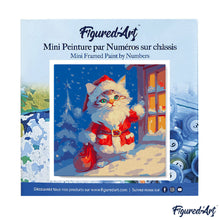 Load image into Gallery viewer, Mini Paint by numbers 8&quot;x8&quot; framed - Santa Kitty