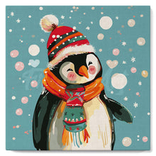 Load image into Gallery viewer, Paint by numbers kit Mini Paint by numbers 8&quot;x8&quot; framed - Happy Penguin Figured&#39;Art