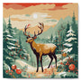 Paint by numbers kit Mini Paint by numbers 8"x8" framed - Majestic Winter Deer Figured'Art