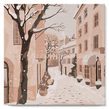 Load image into Gallery viewer, Paint by numbers kit Mini Paint by numbers 8&quot;x8&quot; framed - Peaceful Snowy Town Figured&#39;Art