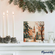 Load image into Gallery viewer, Mini Paint by numbers 8"x8" framed - Christmas in London