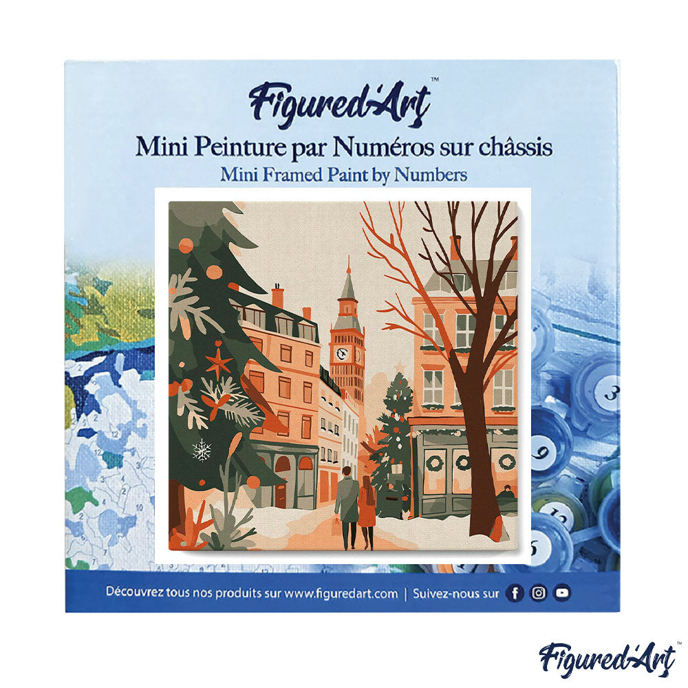 Mini Paint by numbers 8"x8" framed - Christmas in London
