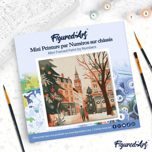Mini Paint by numbers 8"x8" framed - Christmas in London