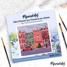 Load image into Gallery viewer, Mini Paint by numbers 8"x8" framed - Colorful Christmas Street