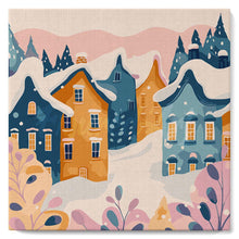 Load image into Gallery viewer, Mini Paint by numbers 8"x8" framed - Lovely Winter Village