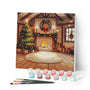 Paint by numbers kit Mini Paint by numbers 8"x8" framed - Cozy Christmas Room Figured'Art