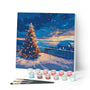 Paint by numbers kit Mini Paint by numbers 8"x8" framed - Twinkle Christmas Sunset Figured'Art