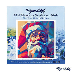 Mini Paint by numbers 8"x8" framed - Polygon Santa