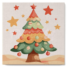 Load image into Gallery viewer, Mini Paint by numbers 8"x8" framed - Cute Christmas Tree