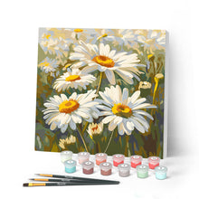 Load image into Gallery viewer, Mini Paint by numbers 8"x8" framed - Daisies