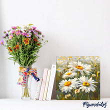 Load image into Gallery viewer, Mini Paint by numbers 8"x8" framed - Daisies