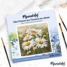 Load image into Gallery viewer, Mini Paint by numbers 8"x8" framed - Daisies