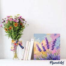 Load image into Gallery viewer, Mini Paint by numbers 8"x8" framed - Lavender