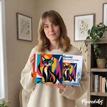 Load image into Gallery viewer, Mini Paint by numbers 8"x8" framed - Bold Abstract Cat