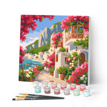 Load image into Gallery viewer, Mini Paint by numbers 8"x8" framed - Capri Floral Lane