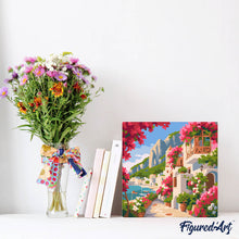 Load image into Gallery viewer, Mini Paint by numbers 8"x8" framed - Capri Floral Lane