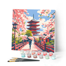 Load image into Gallery viewer, Mini Paint by numbers 8"x8" framed - Kyoto in Bloom