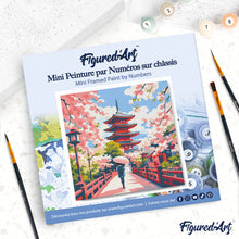 Load image into Gallery viewer, Mini Paint by numbers 8"x8" framed - Kyoto in Bloom
