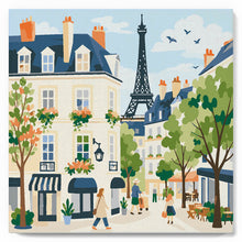 Load image into Gallery viewer, Paint by numbers kit Mini Paint by numbers 8"x8" framed - Watercolor Paris Street Figured'Art