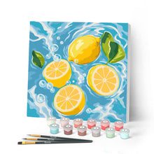 Load image into Gallery viewer, Mini Paint by numbers 8"x8" framed - Citrus Breeze