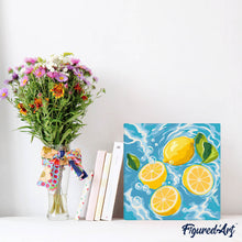 Load image into Gallery viewer, Mini Paint by numbers 8"x8" framed - Citrus Breeze