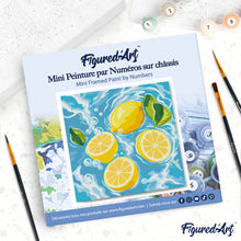 Load image into Gallery viewer, Mini Paint by numbers 8"x8" framed - Citrus Breeze
