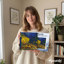 Load image into Gallery viewer, Mini Paint by numbers 8"x8" framed - Van Gogh Cafe Terrace at Night