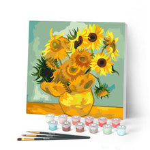 Load image into Gallery viewer, Mini Paint by numbers 8"x8" framed - Van Gogh - Sunflowers