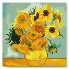 Load image into Gallery viewer, Paint by numbers kit Mini Paint by numbers 8"x8" framed - Van Gogh - Sunflowers Figured'Art