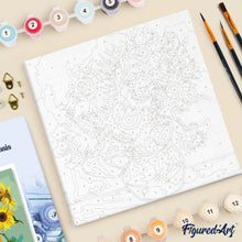 Load image into Gallery viewer, Mini Paint by numbers 8"x8" framed - Van Gogh - Sunflowers