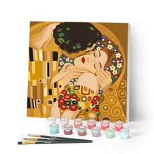 Load image into Gallery viewer, Mini Paint by numbers 8"x8" framed - The Kiss - Klimt