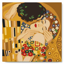 Load image into Gallery viewer, Paint by numbers kit Mini Paint by numbers 8"x8" framed - The Kiss - Klimt Figured'Art