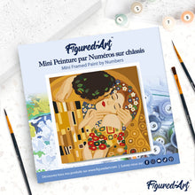 Load image into Gallery viewer, Mini Paint by numbers 8"x8" framed - The Kiss - Klimt