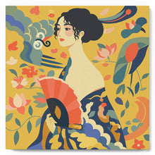 Load image into Gallery viewer, Paint by numbers kit Mini Paint by numbers 8"x8" framed - Lady with a Fan - Klimt Figured'Art