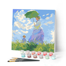 Load image into Gallery viewer, Mini Paint by numbers 8"x8" framed - The walk - Monet