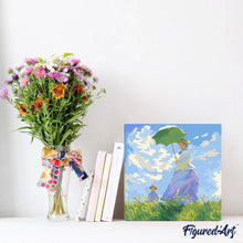 Load image into Gallery viewer, Mini Paint by numbers 8"x8" framed - The walk - Monet
