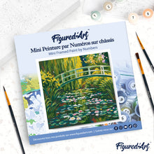Load image into Gallery viewer, Mini Paint by numbers 8"x8" framed - Water Lilies and Japanese Bridge - Monet