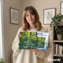 Load image into Gallery viewer, Mini Paint by numbers 8"x8" framed - Water Lilies and Japanese Bridge - Monet