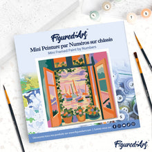 Load image into Gallery viewer, Mini Paint by numbers 8"x8" framed - The Open Window - Matisse