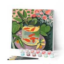Load image into Gallery viewer, Mini Paint by numbers 8"x8" framed - Goldfish - Matisse