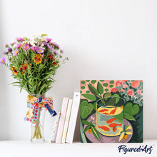 Load image into Gallery viewer, Mini Paint by numbers 8"x8" framed - Goldfish - Matisse