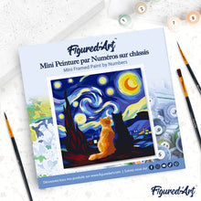Load image into Gallery viewer, Mini Paint by numbers 8"x8" framed - Starry Night Companions