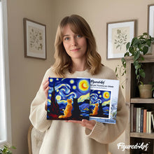 Load image into Gallery viewer, Mini Paint by numbers 8"x8" framed - Starry Night Companions