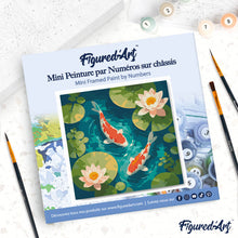 Load image into Gallery viewer, Mini Paint by numbers 8"x8" framed - Koi Pond