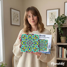 Load image into Gallery viewer, Mini Paint by numbers 8"x8" framed - Peacock Mandala