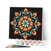 Load image into Gallery viewer, Mini Paint by numbers 8"x8" framed - Autumn Mandala