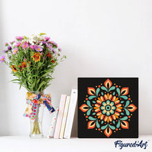 Load image into Gallery viewer, Mini Paint by numbers 8"x8" framed - Autumn Mandala
