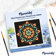 Load image into Gallery viewer, Mini Paint by numbers 8"x8" framed - Autumn Mandala