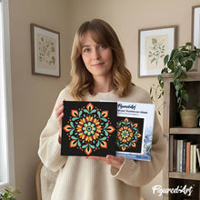 Load image into Gallery viewer, Mini Paint by numbers 8"x8" framed - Autumn Mandala